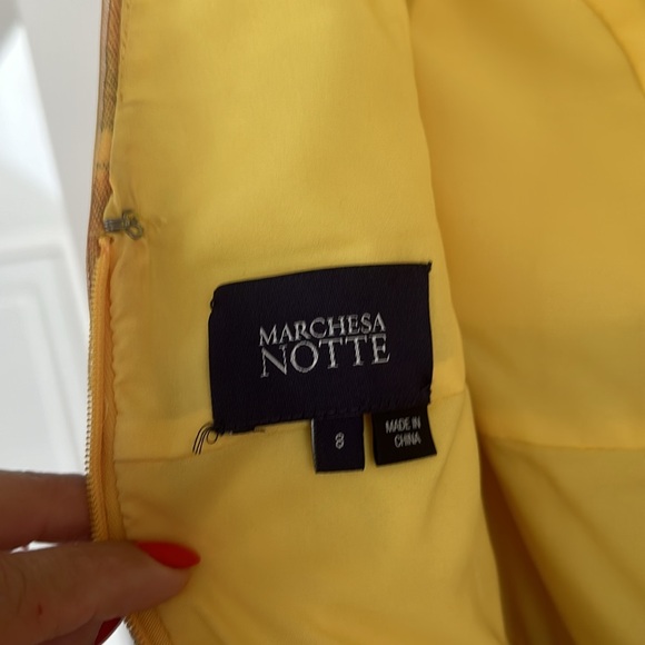 MARCHESA NOTTE MIDI DRESS TIERED SZ 8 - Picture 10 of 10